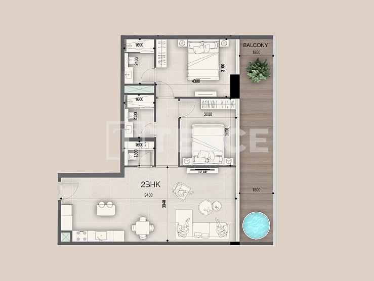 Апартаменты Джебель-Али, ОАЭ, 52 м² - фото 17