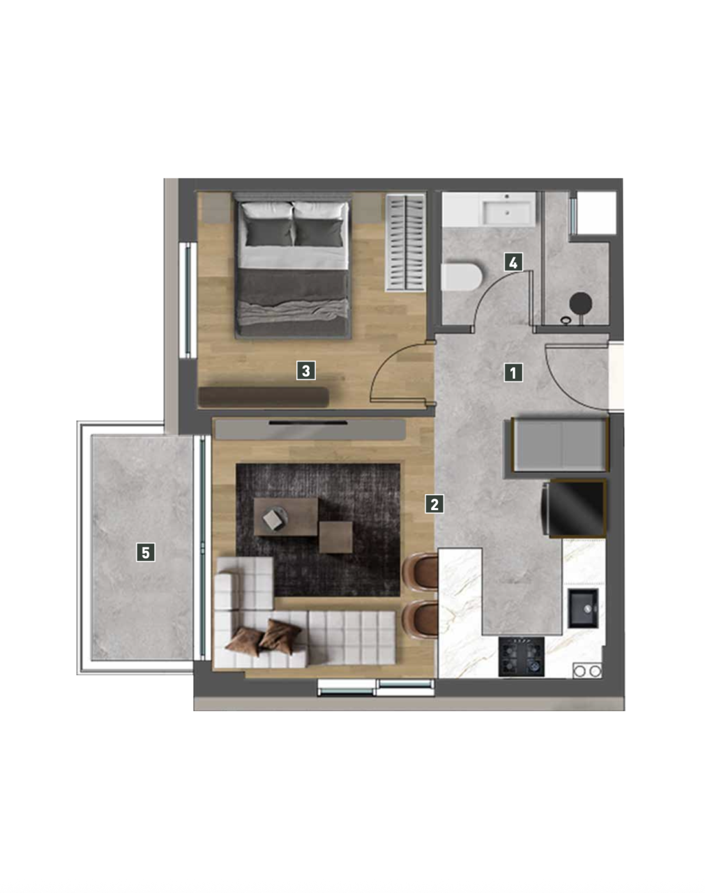 Квартира в Анталии, Турция, 50 м² - фото 8