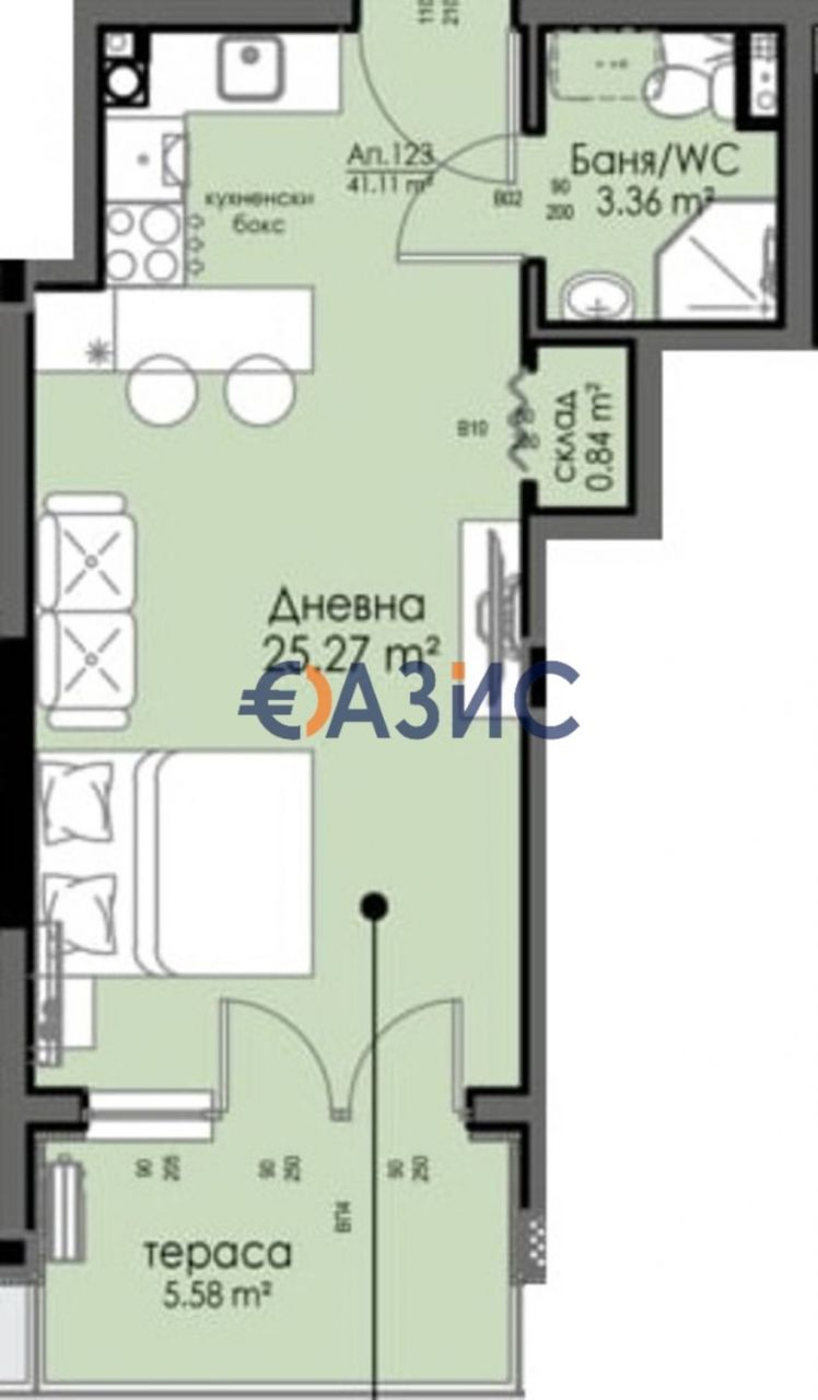 Апартаменты в Бургасе, Болгария, 45.3 м² - фото 6