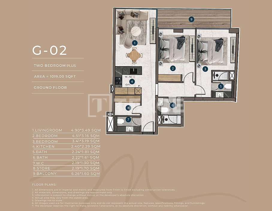 Апартаменты в Дубае, ОАЭ, 49 м² - фото 14