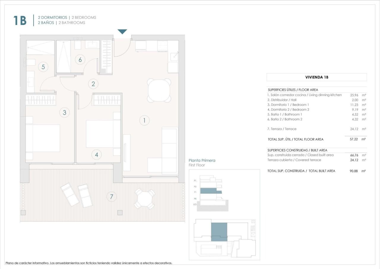 Апартаменты в Бенихофаре, Испания, 66 м² - фото 6