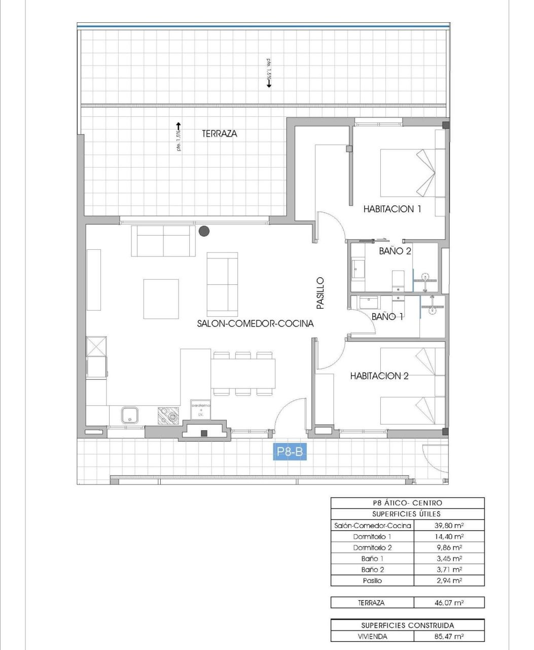 Пентхаус в Вильяхойосе, Испания, 85 м² - фото 8