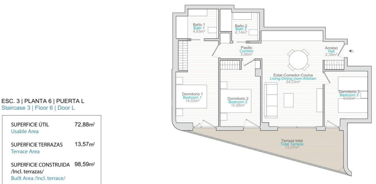 Апартаменты в Вильяхойосе, Испания, 85 м² - фото 10