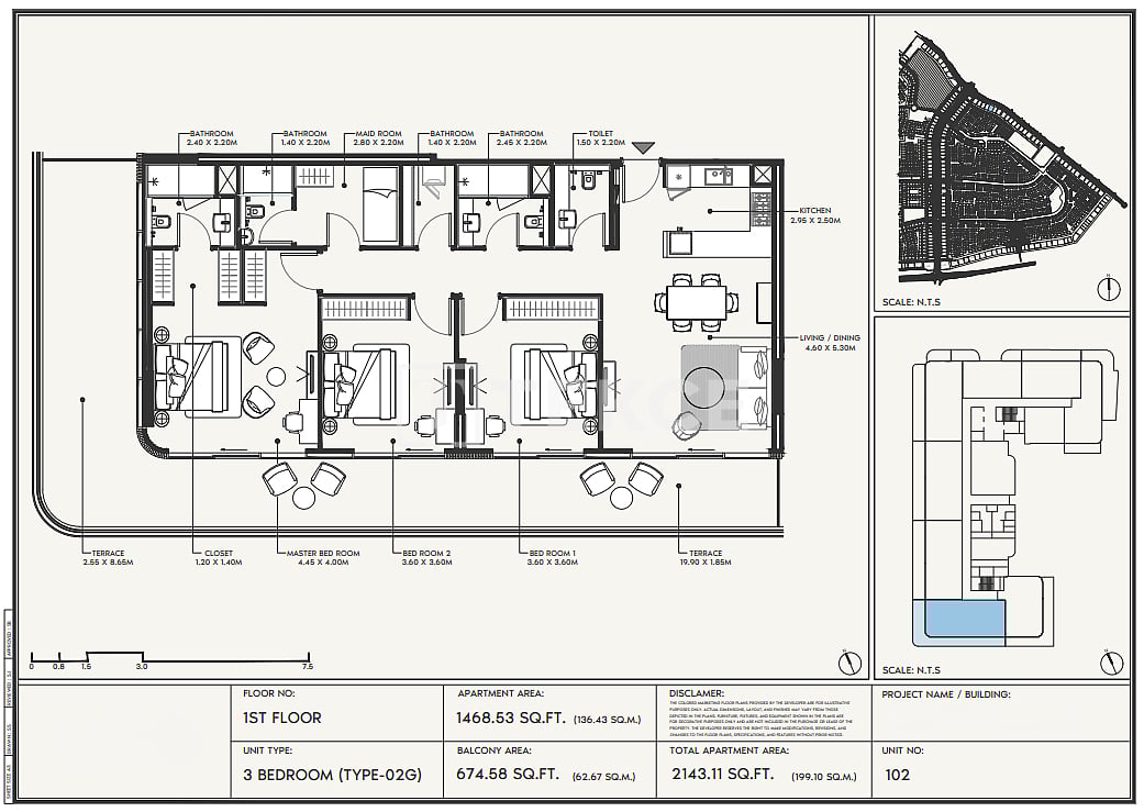 Апартаменты Аль-Фурджан, ОАЭ, 168 м² - фото 8