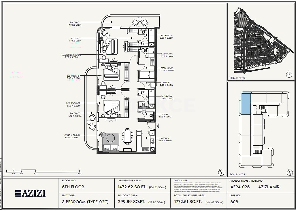 Апартаменты Аль-Фурджан, ОАЭ, 168 м² - фото 9