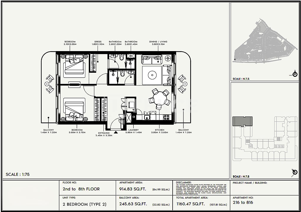 Апартаменты Аль-Фурджан, ОАЭ, 116 м² - фото 13