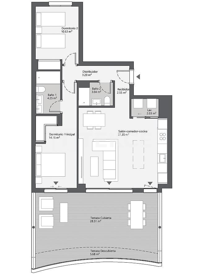 Апартаменты Ринкон-де-ла-Виктория, Испания, 90 м² - фото 17