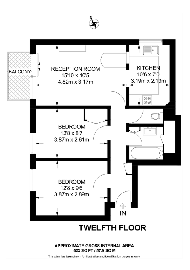 Квартира в Лондоне, Великобритания, 58 м² - фото 12