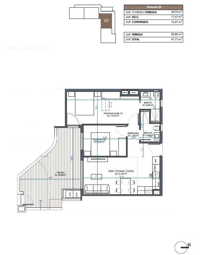 Апартаменты в Гуардамар-дель-Сегура, Испания, 76 м² - фото 13