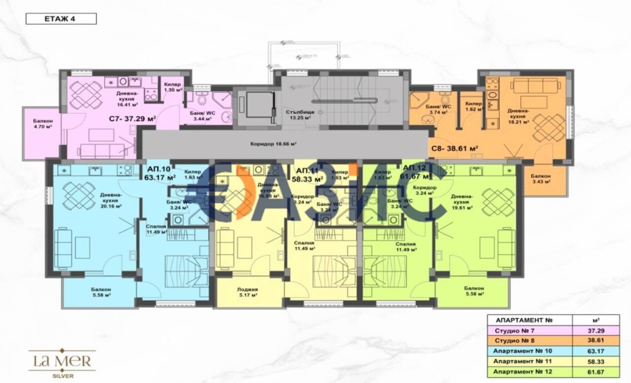 Апартаменты на Солнечном берегу, Болгария, 38.6 м² - фото 19