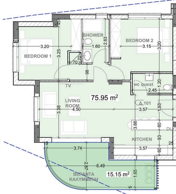 Апартаменты в Лимасоле, Кипр, 91 м² - фото 14