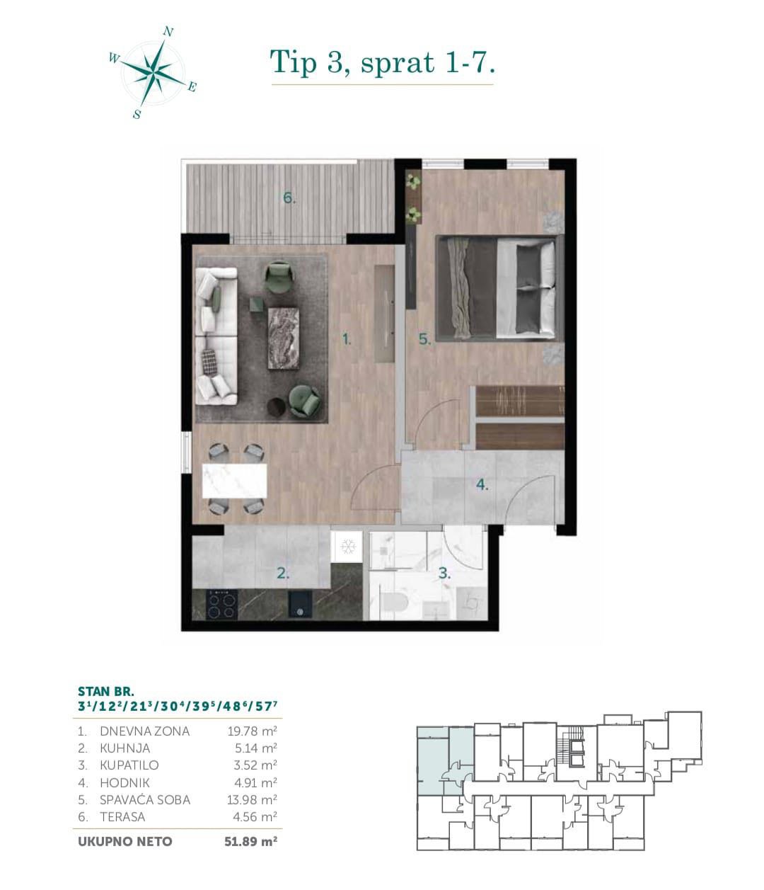 Квартира в Баре, Черногория, 56 м² - фото 7