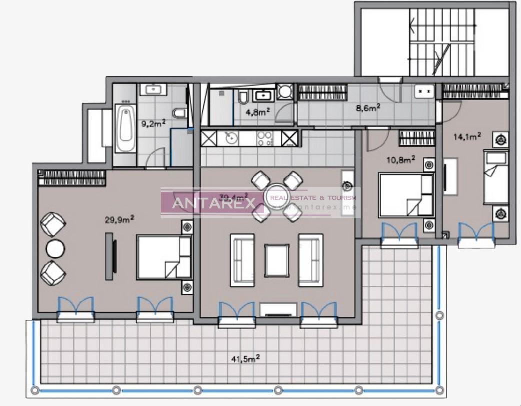 Апартаменты в Кумборе, Черногория, 165 м² - фото 12