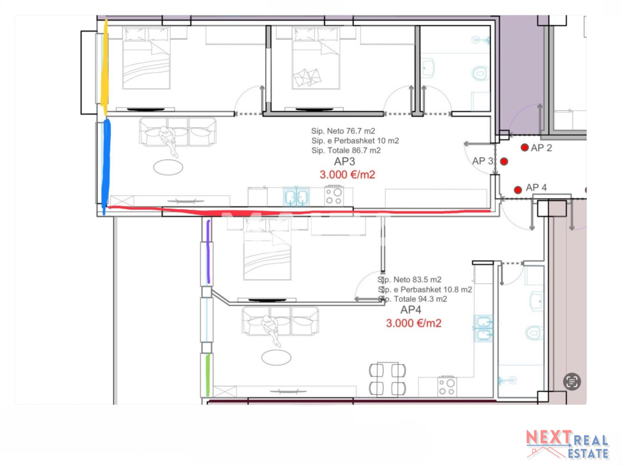 Апартаменты во Влёре, Албания, 83.5 м² - фото 2