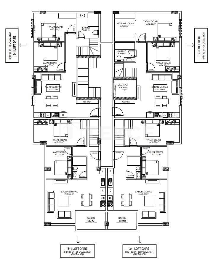 Апартаменты в Алании, Турция, 67 м² - фото 19