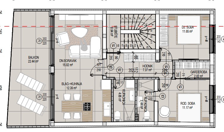 Квартира Istria, Tar, Хорватия, 86 м² - фото 12