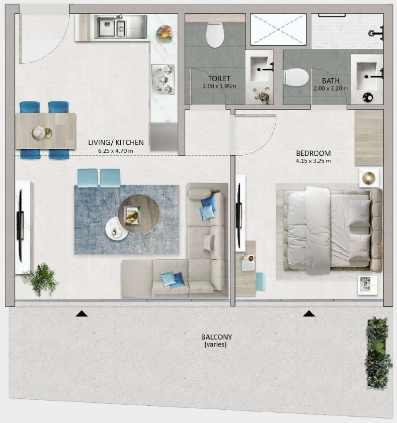 Апартаменты в Абу-Даби, ОАЭ, 44.7 м² - фото 9