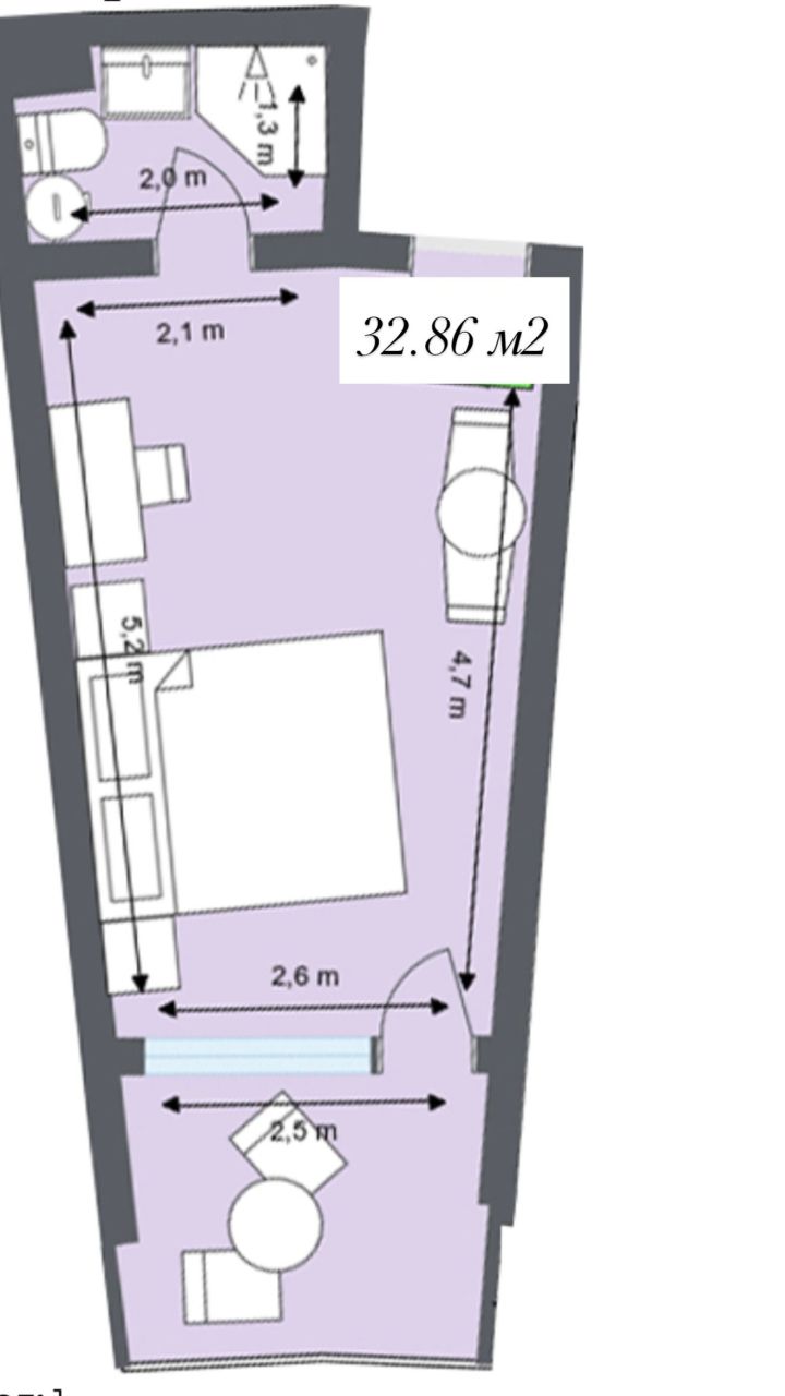 Апартаменты в Обзоре, Болгария, 32.86 м² - фото 3