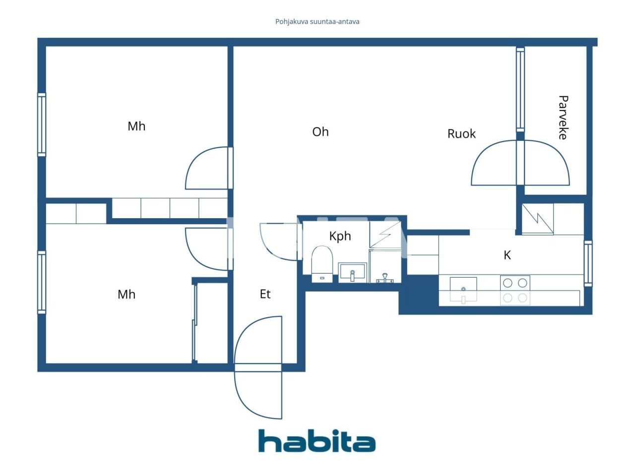 Апартаменты в Хельсинки, Финляндия, 56 м² - фото 2