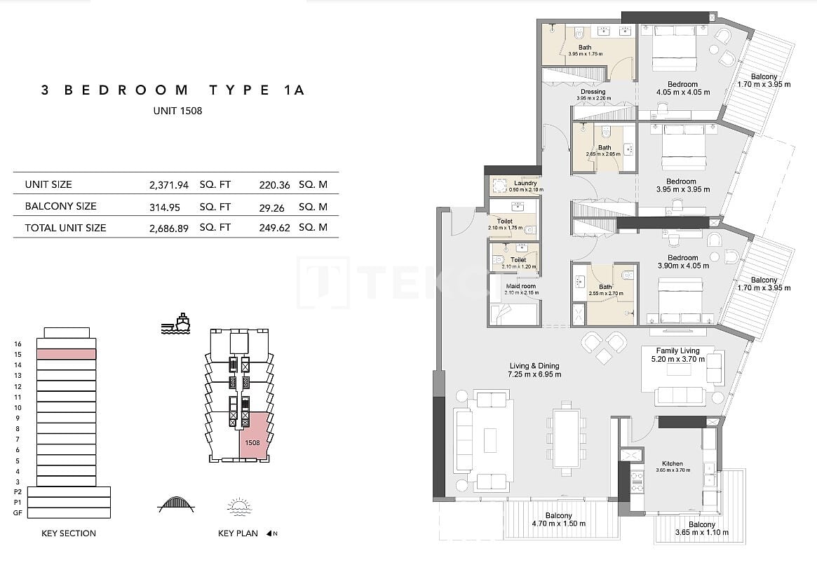 Апартаменты в Дубае, ОАЭ, 122 м² - фото 12