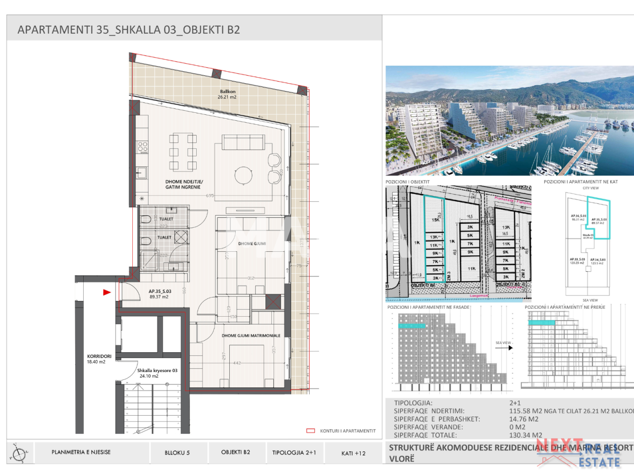 Апартаменты во Влёре, Албания, 115.58 м² - фото 2