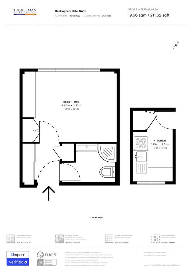 Квартира в Лондоне, Великобритания, 20 м² - фото 6