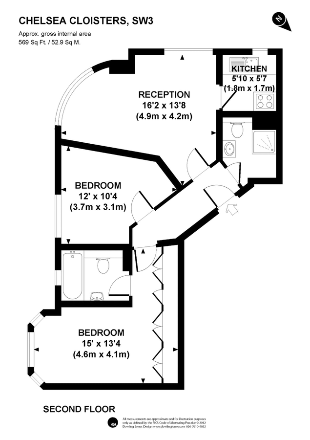 Квартира в Лондоне, Великобритания, 53 м² - фото 8