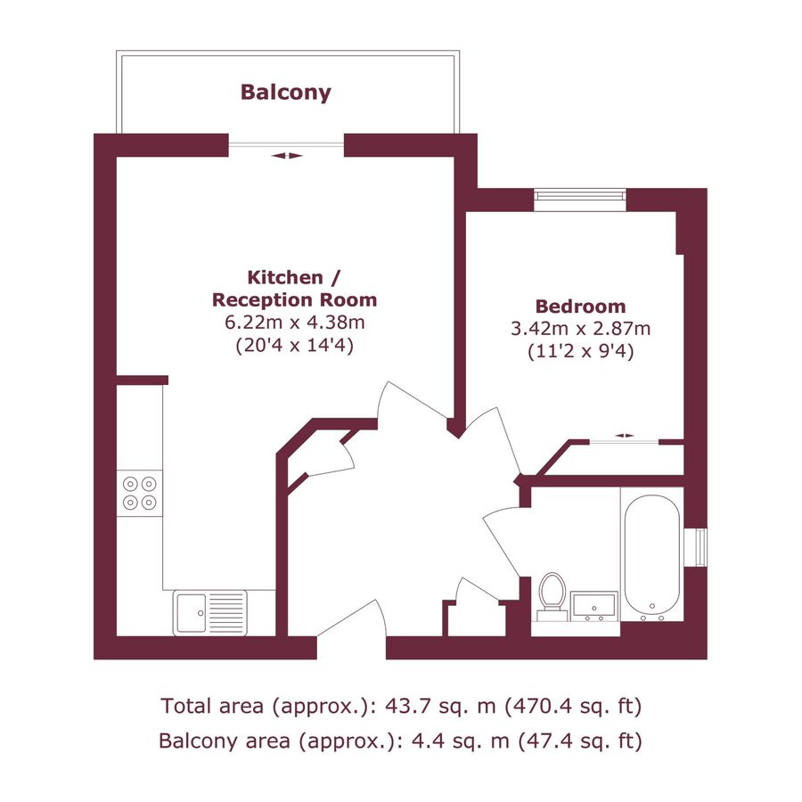 Квартира в Лондоне, Великобритания, 44 м² - фото 9