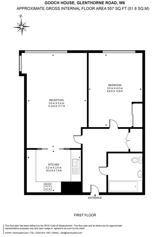 Квартира в Лондоне, Великобритания, 52 м² - фото 11