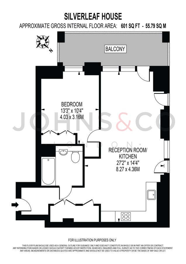 Квартира в Лондоне, Великобритания, 56 м² - фото 11