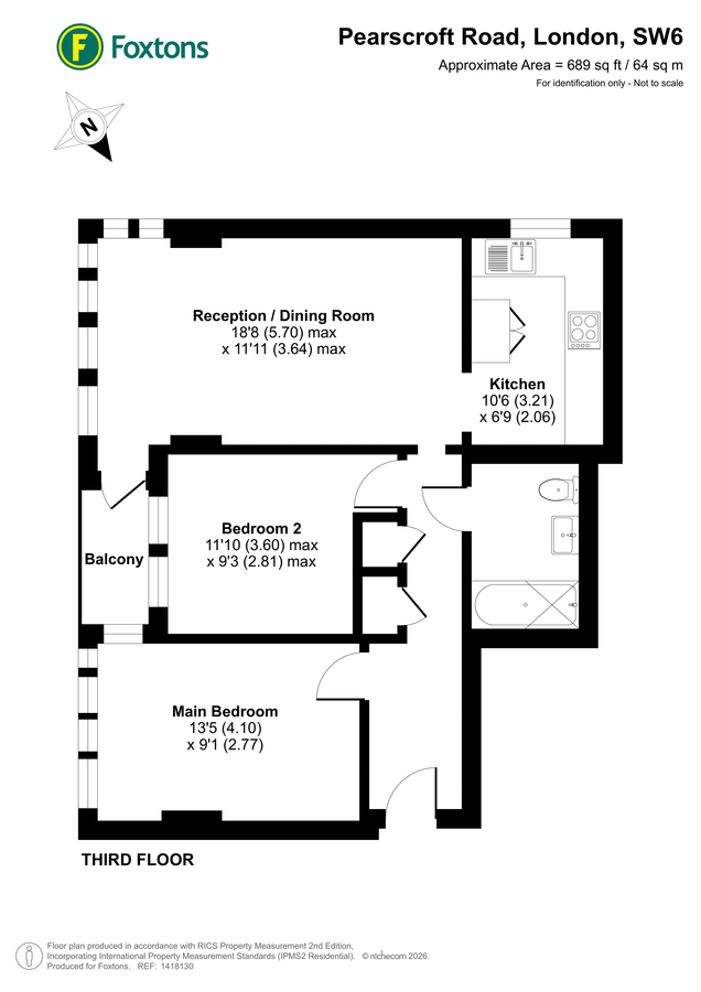 Квартира в Лондоне, Великобритания, 64 м² - фото 12