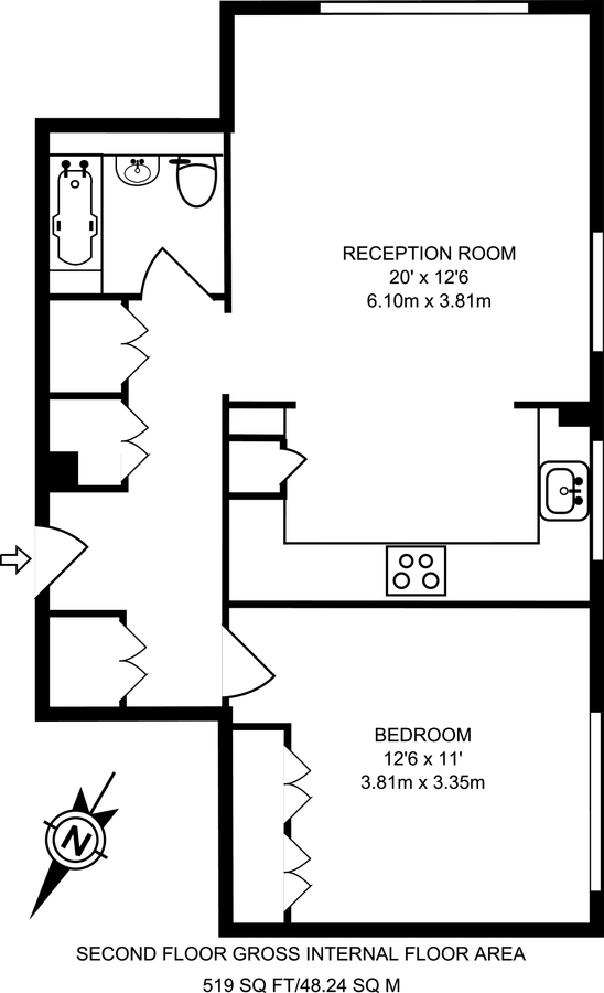 Квартира в Лондоне, Великобритания, 48 м² - фото 14