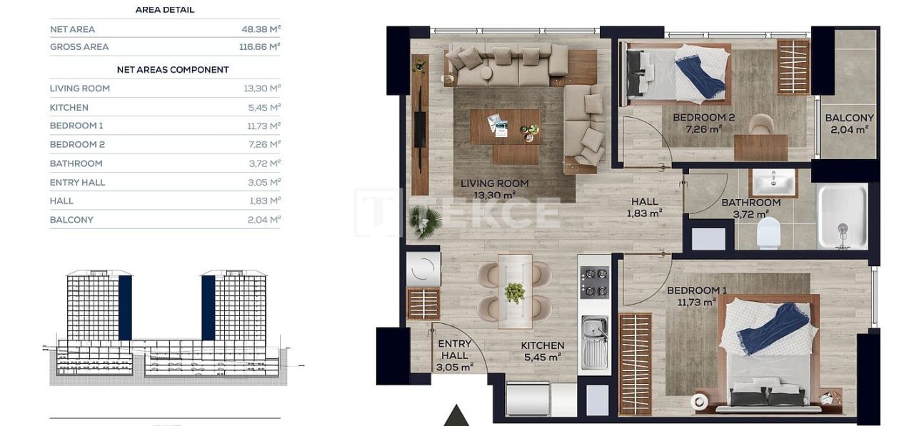 Апартаменты в Стамбуле, Турция, 100 м² - фото 15