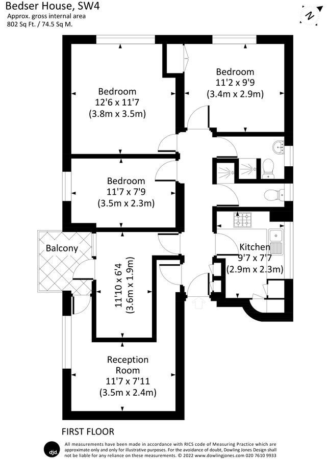 Квартира в Лондоне, Великобритания, 75 м² - фото 15