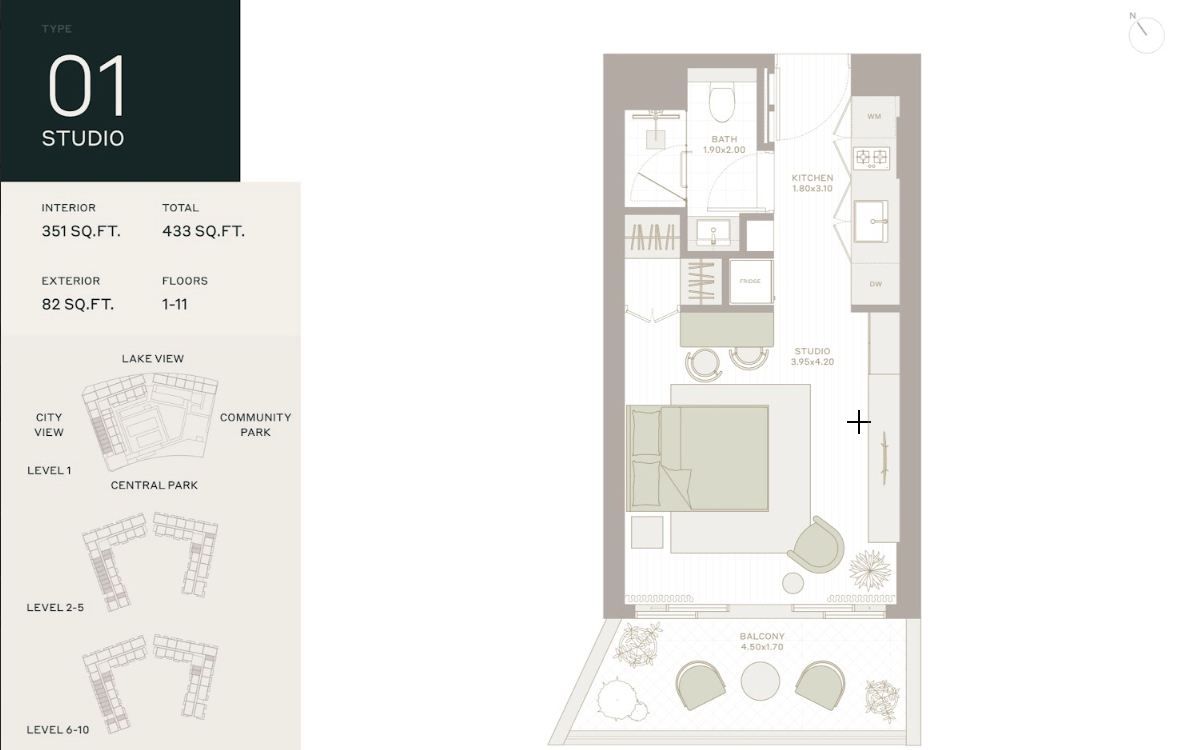 Квартира в Дубае, ОАЭ, 40.2 м² - фото 18