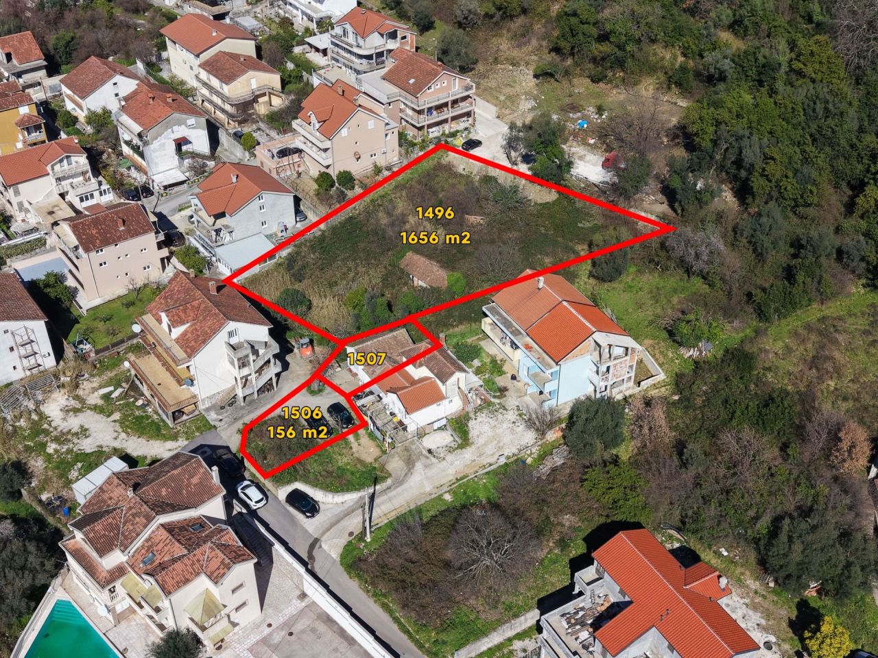 Земля в Тивате, Черногория, 1 872 м² - фото 2