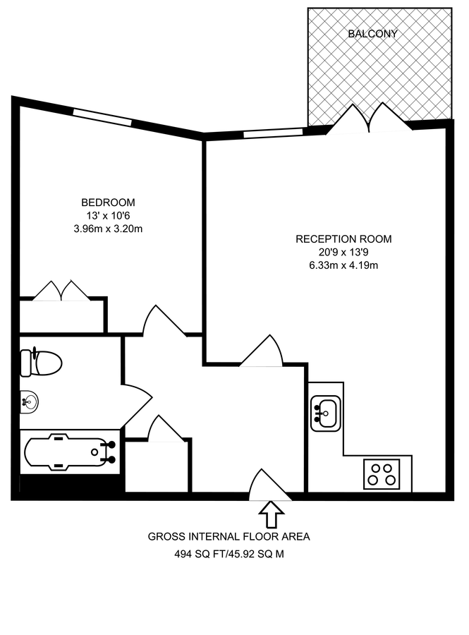 Квартира в Лондоне, Великобритания, 46 м² - фото 10