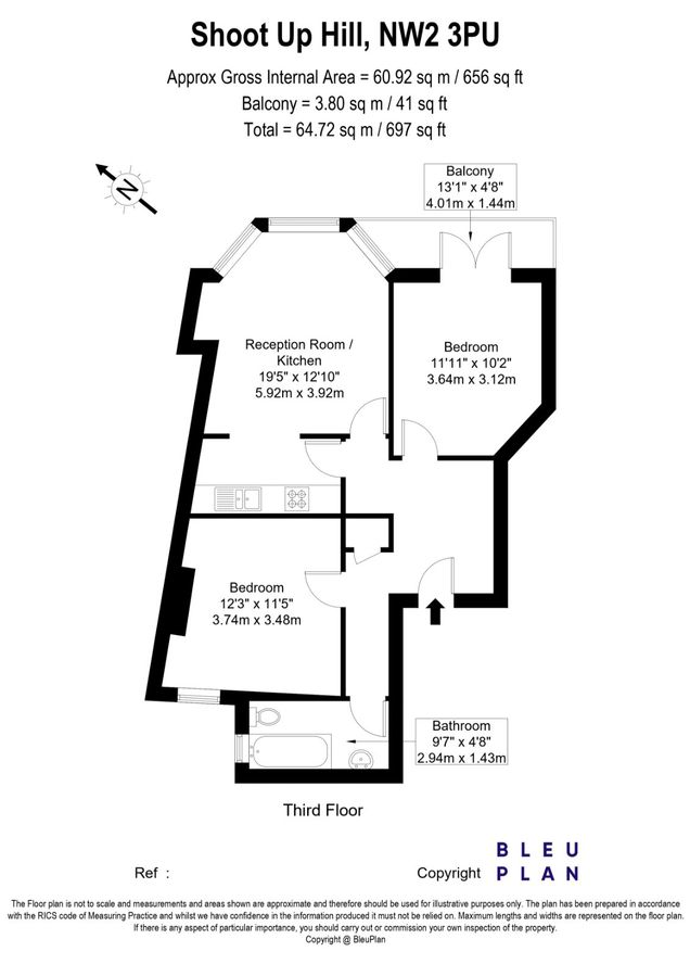 Квартира в Лондоне, Великобритания, 65 м² - фото 11