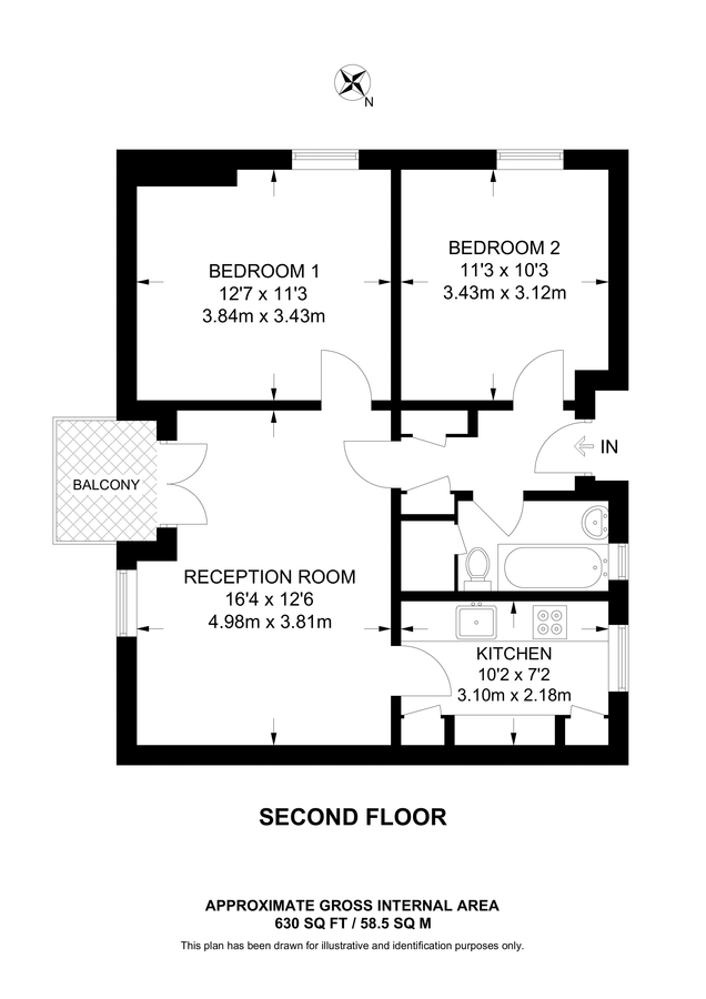 Квартира в Лондоне, Великобритания, 59 м² - фото 12