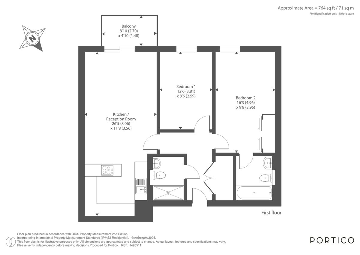 Квартира в Лондоне, Великобритания, 71 м² - фото 14