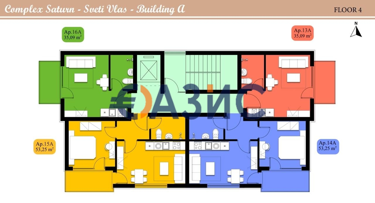 Апартаменты в Святом Власе, Болгария, 53.3 м² - фото 15