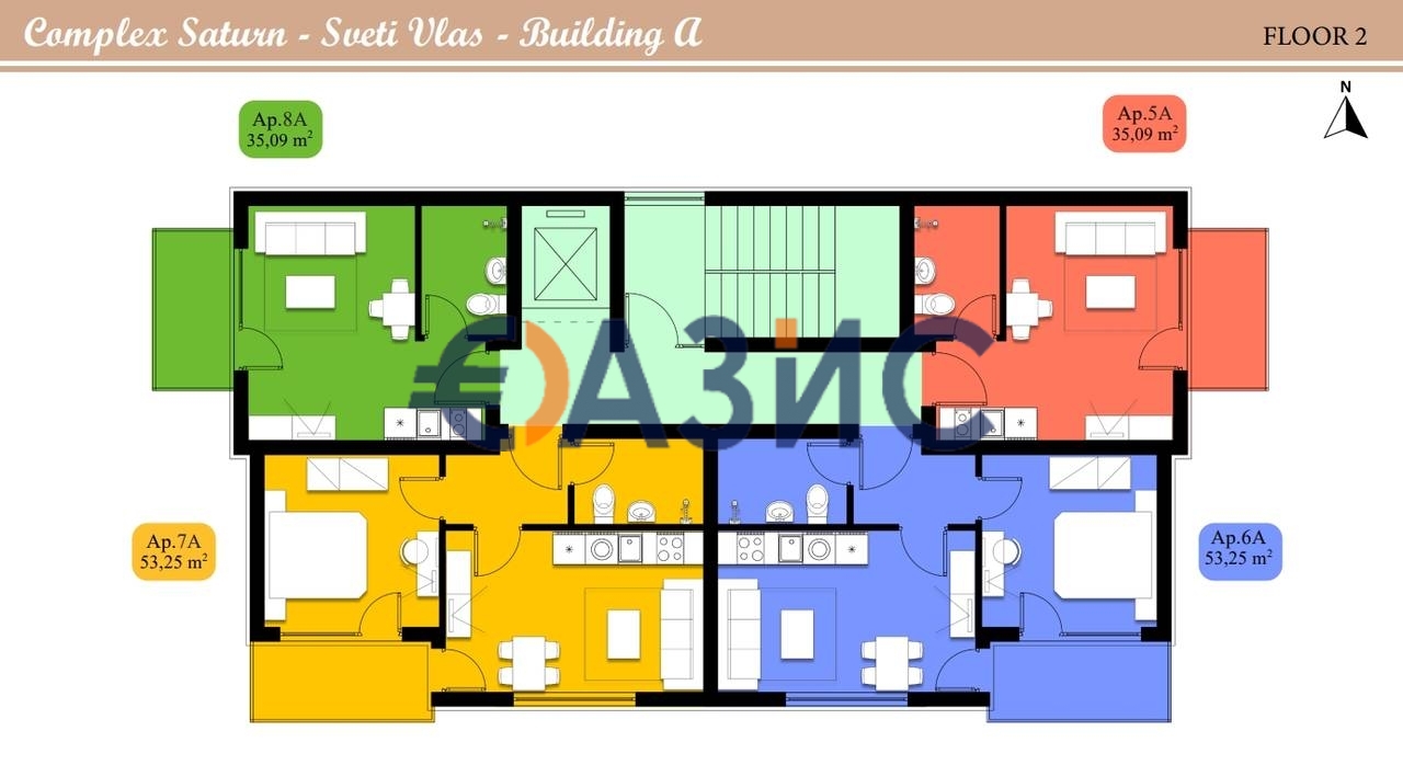 Апартаменты в Святом Власе, Болгария, 35.1 м² - фото 15