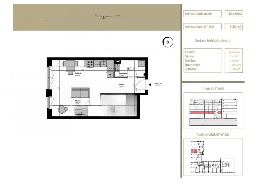 Квартира в Люксембурге, Люксембург, 42 м² - фото 2