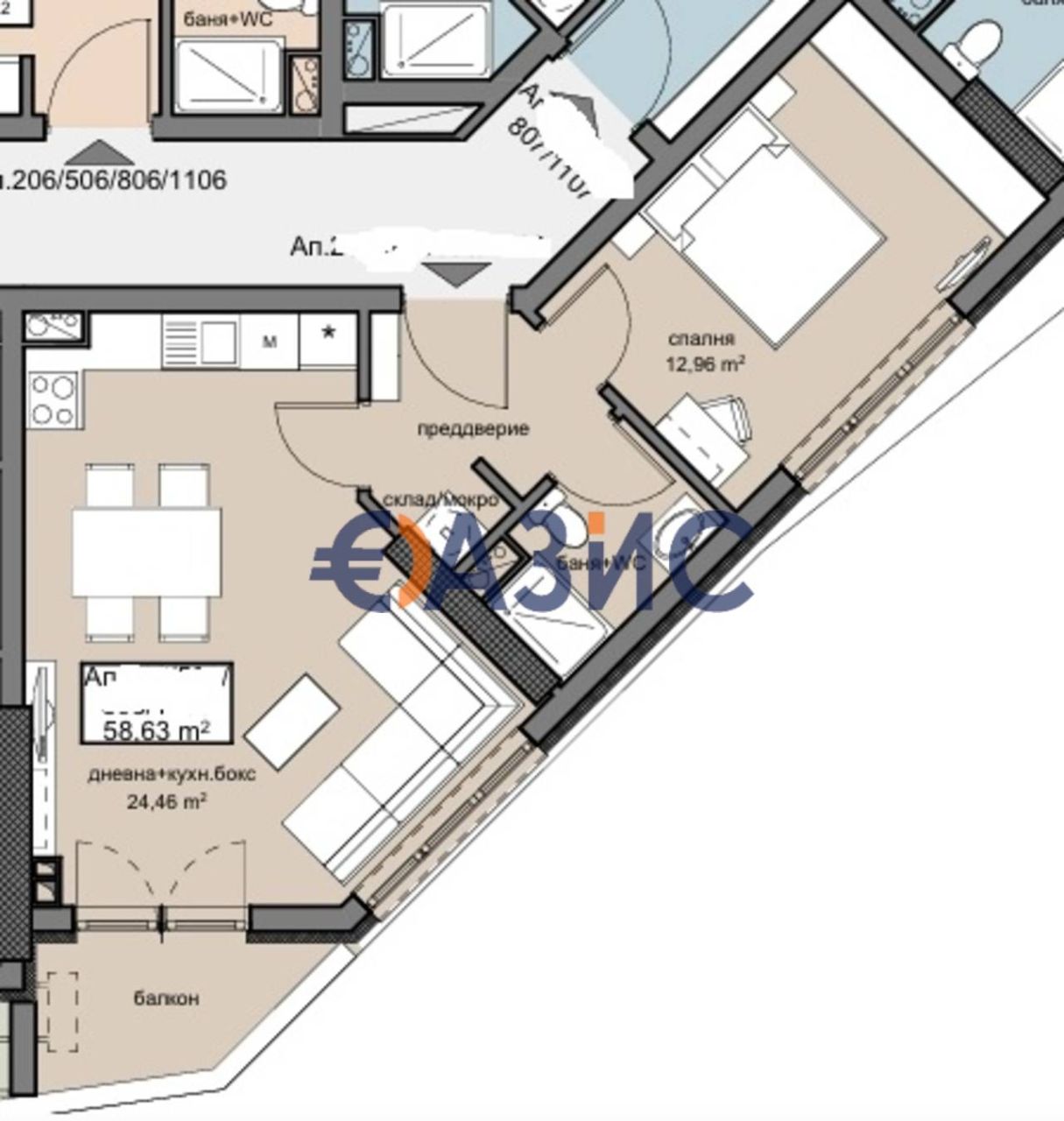 Апартаменты в Бургасе, Болгария, 68.8 м² - фото 3