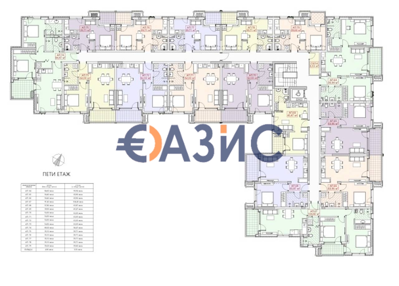 Апартаменты в Несебре, Болгария, 62.8 м² - фото 15