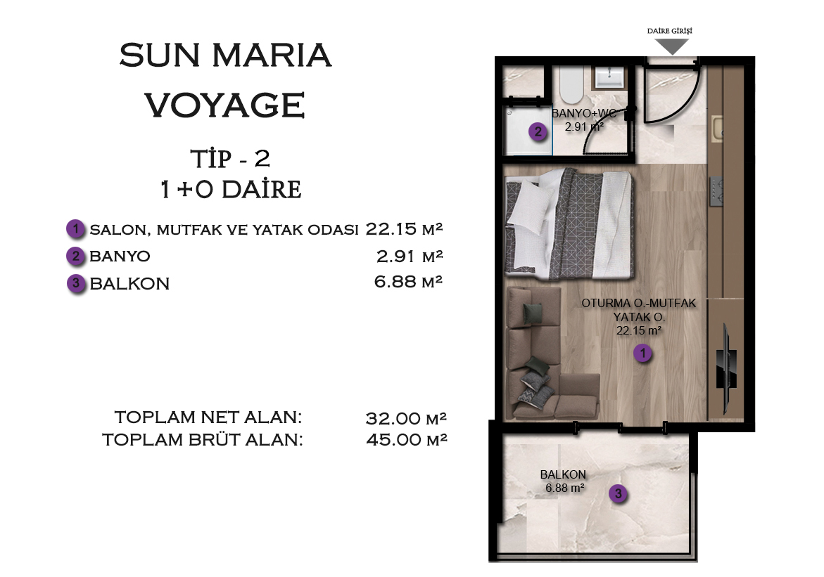 Квартира в Мерсине, Турция, 31 м² - фото 7