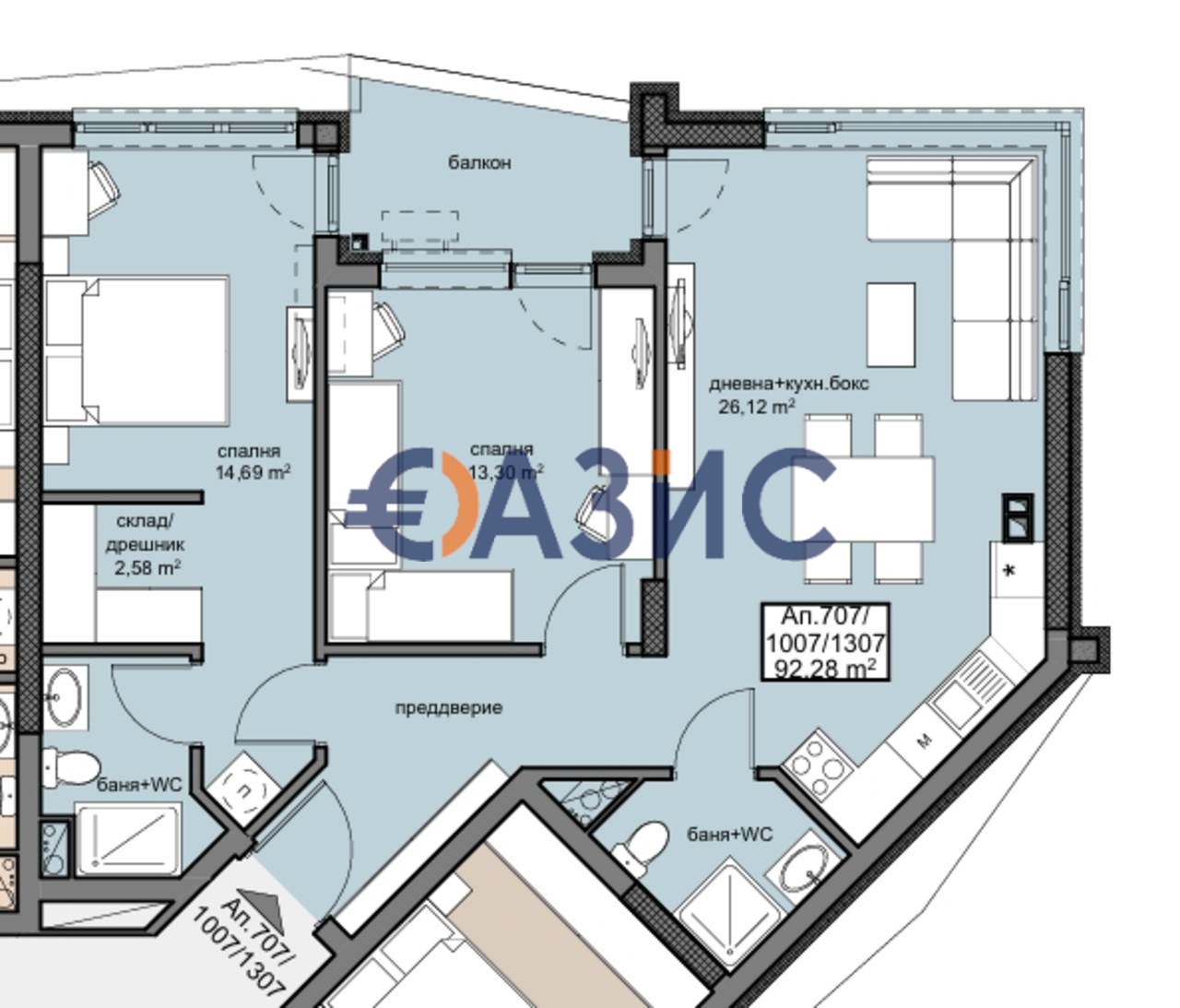 Апартаменты в Бургасе, Болгария, 107.8 м² - фото 3