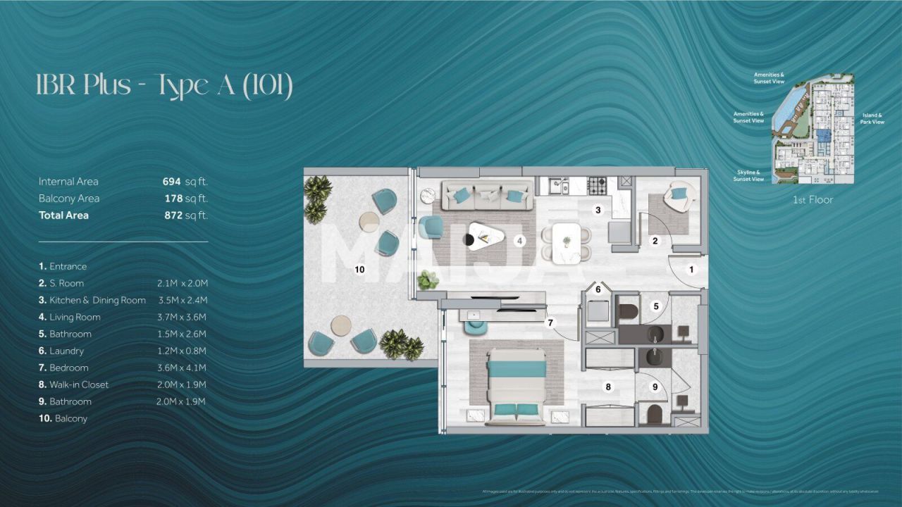 Апартаменты в Дубае, ОАЭ, 74 м² - фото 2