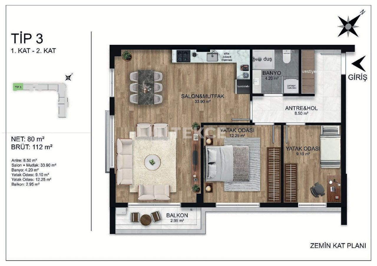 Апартаменты в Анталии, Турция, 158 м² - фото 13