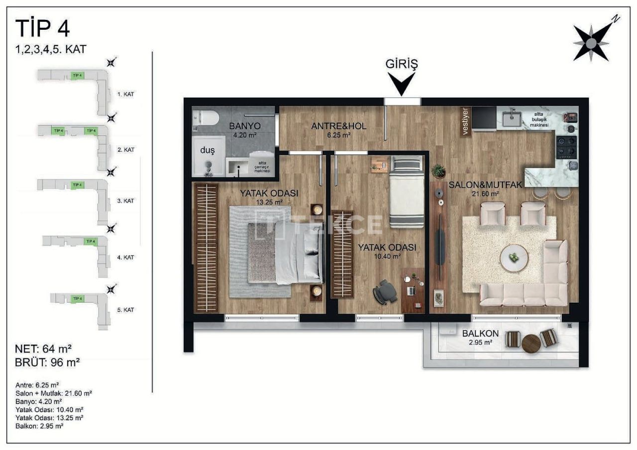 Апартаменты в Анталии, Турция, 112 м² - фото 14